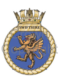 Coat of arms (crest) of the HMS Swiftsure, Royal Navy