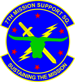 Coat of arms (crest) of the 7th Forces Support Squadron (Formerly 7th Mission Support Squadron), US Air Force