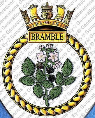 Coat of arms (crest) of the HMS Bramble, Royal Navy