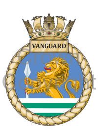 Coat of arms (crest) of the HMS Vanguard, Royal Navy