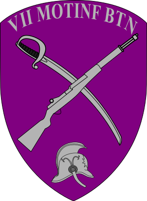 Emblem (crest) of the VII Motorised Infantry Battalion, Jutland Dragoon Regiment, Danish Army