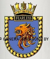Coat of arms (crest) of the HMS Fearless, Royal Navy