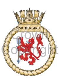 Coat of arms (crest) of the HMS Sutherland, Royal Navy