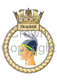 Coat of arms (crest) of the HMS Tracker, Royal Navy