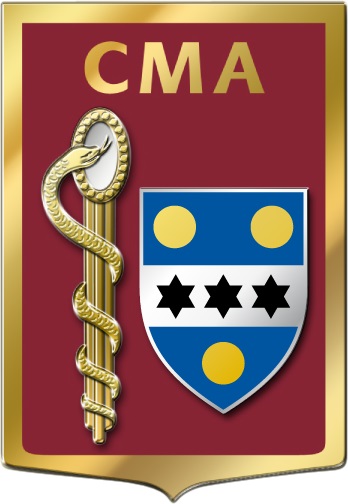 Coat of arms (crest) of the Armed Forces Military Medical Centre Cherbourg, France