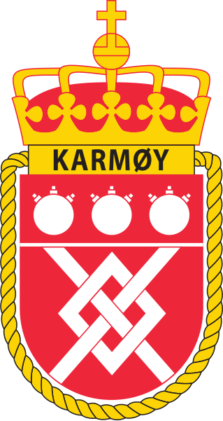 Coat of arms (crest) of Mine Hunter KNM Karmøy (M341), Norwegian Navy