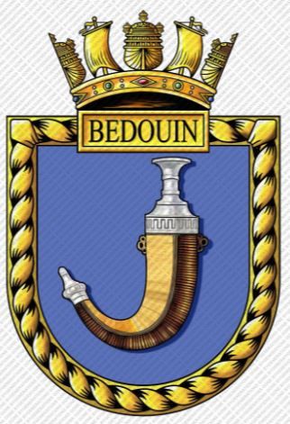 Coat of arms (crest) of the HMS Bedouin, Royal Navy