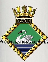 Coat of arms (crest) of the HMS Pangbourne, Royal Navy