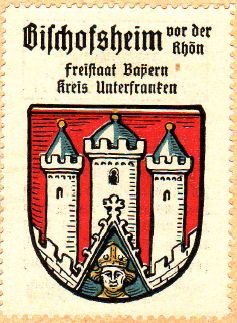 Wappen von Bischofsheim an der Rhön/Coat of arms (crest) of Bischofsheim an der Rhön