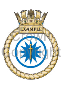 Coat of arms (crest) of the HMS Example, Royal Navy