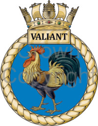 Coat of arms (crest) of the HMS Valiant, Royal Navy