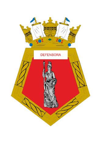 Coat of arms (crest) of the Frigate Defensora, Brazilian Navy