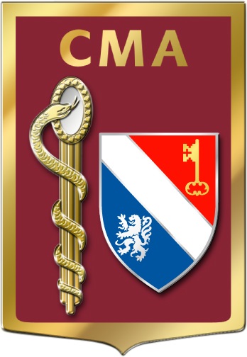 Coat of arms (crest) of the Armed Forces Military Medical Centre La Valbonne, France
