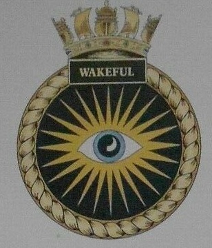 Coat of arms (crest) of the HMS Wakeful, Royal Navy