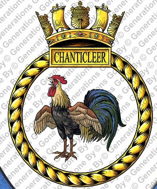 Coat of arms (crest) of the HMS Chanticleer, Royal Navy