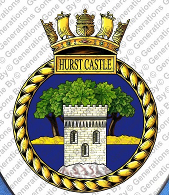 Coat of arms (crest) of the HMS Hurst Castle, Royal Navy