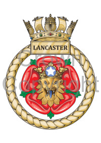 Coat of arms (crest) of the HMS Lancaster, Royal Navy
