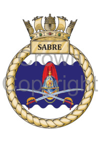 Coat of arms (crest) of the HMS Sabre, Royal Navy