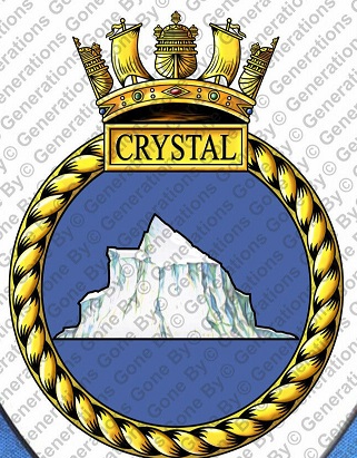Coat of arms (crest) of the HMS Crystal, Royal Navy