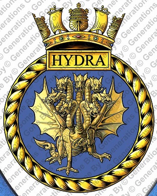 Coat of arms (crest) of the HMS Hydra, Royal Navy