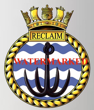 Coat of arms (crest) of the HMS Reclaim, Royal Navy