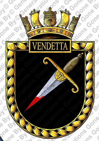 Coat of arms (crest) of the HMS Vendetta, Royal Navy