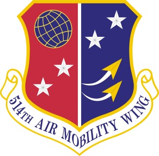 Coat of arms (crest) of the 514th Air Mobility Wing, US Air Force