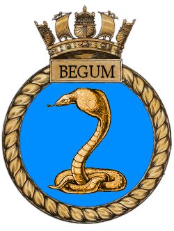 Coat of arms (crest) of the HMS Begum, Royal Navy