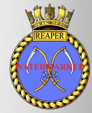 Coat of arms (crest) of the HMS Reaper, Royal Navy