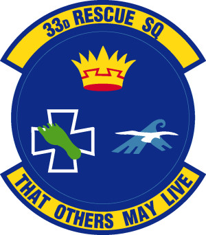 Coat of arms (crest) of the 33rd Rescue Squadron, US Air Force