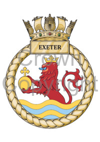 Coat of arms (crest) of the HMS Exeter, Royal Navy