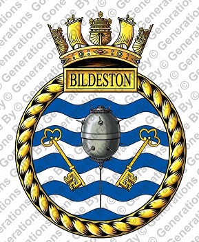 Coat of arms (crest) of the HMS Bildeston, Royal Navy
