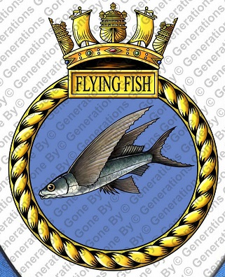Coat of arms (crest) of the HMS Flying Fish, Royal Navy