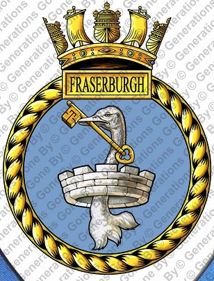 Coat of arms (crest) of the HMS Fraserburgh, Royal Navy