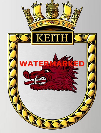 Coat of arms (crest) of the HMS Keith, Royal Navy