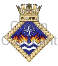 Coat of arms (crest) of the HMS Wildfire, Royal Navy