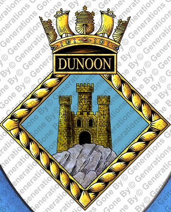 Coat of arms (crest) of the HMS Dunoon, Royal Navy