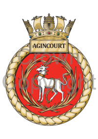 Coat of arms (crest) of the HMS Agincourt, Royal Navy