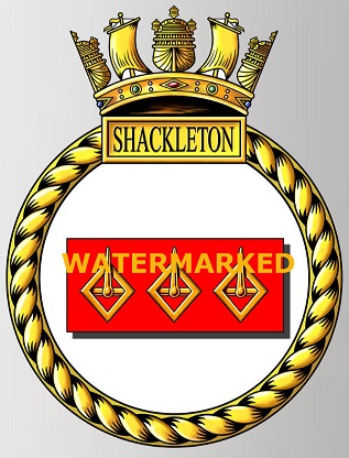 Coat of arms (crest) of the HMS Shackelton, Royal Navy