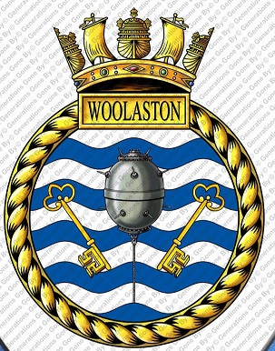 Coat of arms (crest) of the HMS Woolaston, Royal Navy