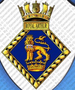 Coat of arms (crest) of the HMS Royal Arthur, Royal Navy