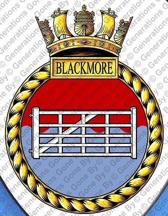Coat of arms (crest) of the HMS Blackmore, Royal Navy