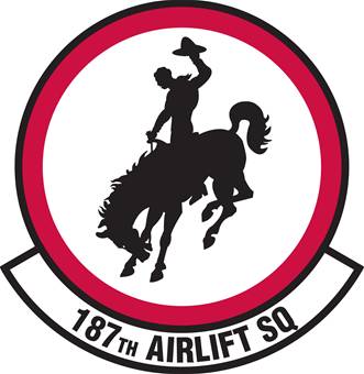 Coat of arms (crest) of the 187th Airlift Squadron, Wyoming Air National Guard