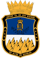 Coat of arms (crest) of Lodge of St John no 2 Oscar til de syv Bjerge (Norwegian Order of Freemasons)