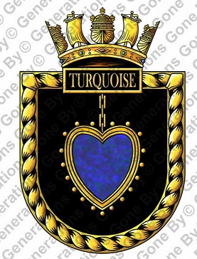 Coat of arms (crest) of the HMS Turquoise, Royal Navy