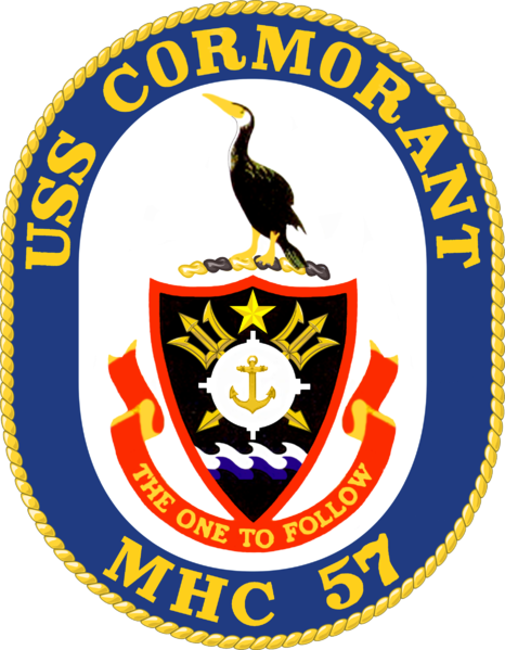 Mine Hunter USS Cormorant (MHC-57) - Coat of arms (crest) of Mine ...