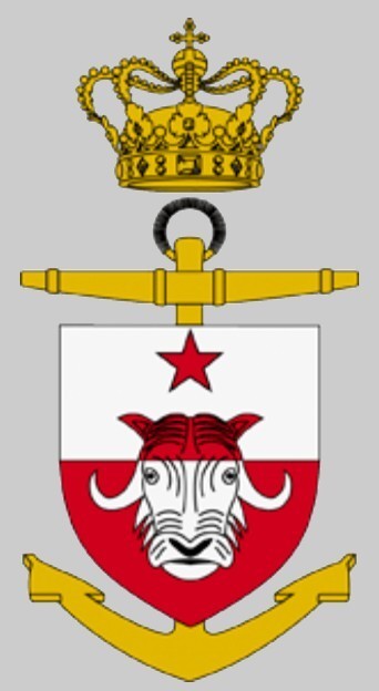 Coat of arms (crest) of the Offshore Patrol Vessel Ejnar Mikkelsen (P571), Danish Navy