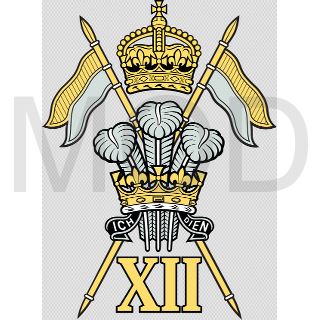 Coat of arms (crest) of the 12th Royal Lancers (Prince of Wales's), British Army