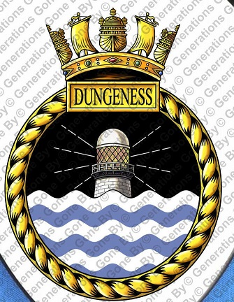 Coat of arms (crest) of the HMS Dungeness, Royal Navy
