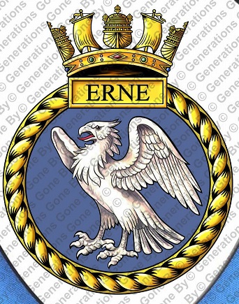 Coat of arms (crest) of the HMS Erne, Royal Navy